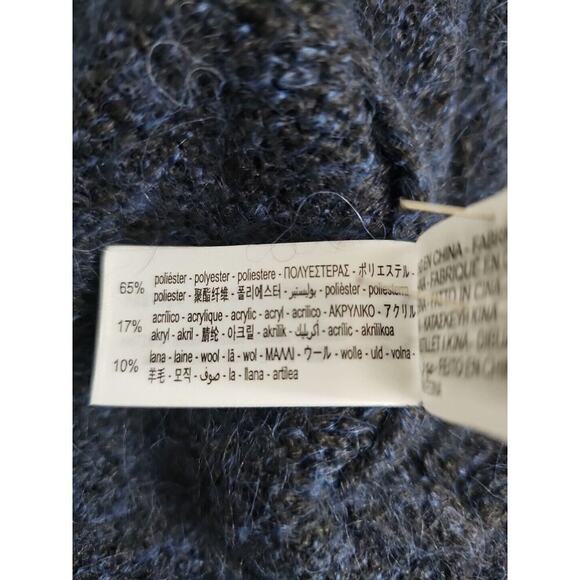 ZARA ~Woman XS-S~ Navy Blue Knit Long Open Front Oversized Coatigan Sweater NWT. - Picture 4 of 10